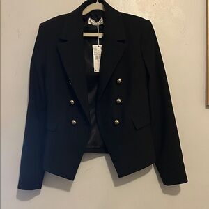 NWT Mango Elegant Black Double-Breasted Women's Blazer - size XXS